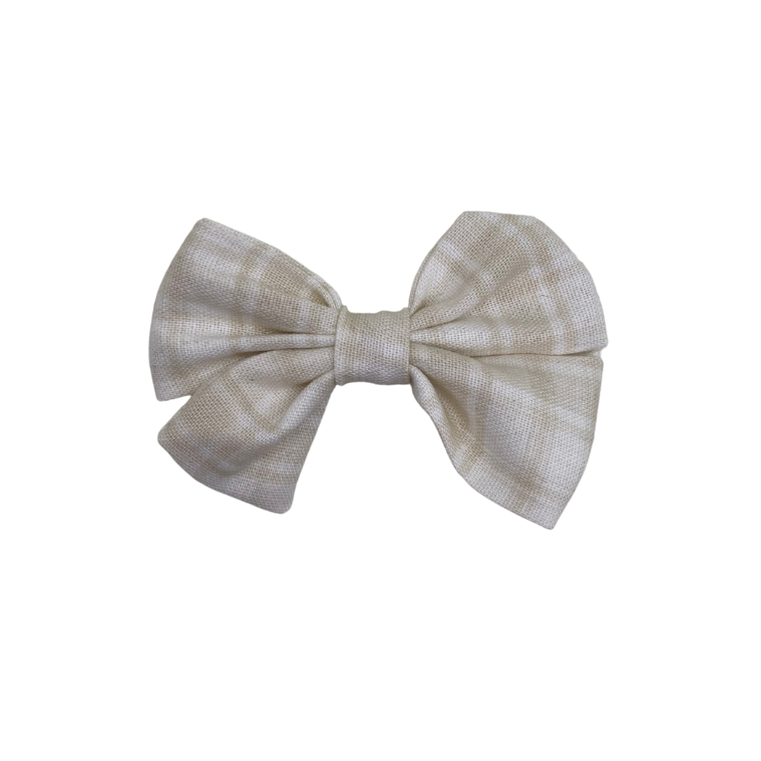 Amelia Bow, Cotton, Ivory Plaid